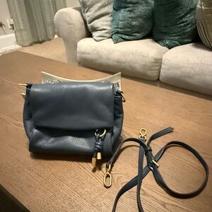 NWOT Thacker Julia Elegant Blue Leather Crossbody Bag